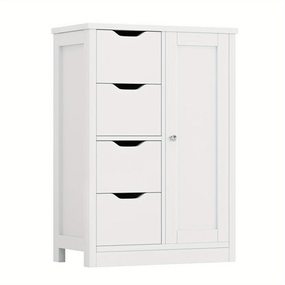 Freestanding Wood Bathroom Floor Cabinet with Side Table for Organized Everyday Storage detail image - detail view 11