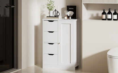 Freestanding Wood Bathroom Floor Cabinet with Side Table for Organized Everyday Storage detail image - detail view 12