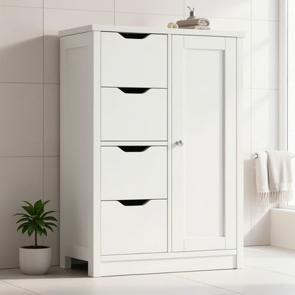 Freestanding Wood Bathroom Floor Cabinet with Side Table for Organized Everyday Storage detail image - detail view 9