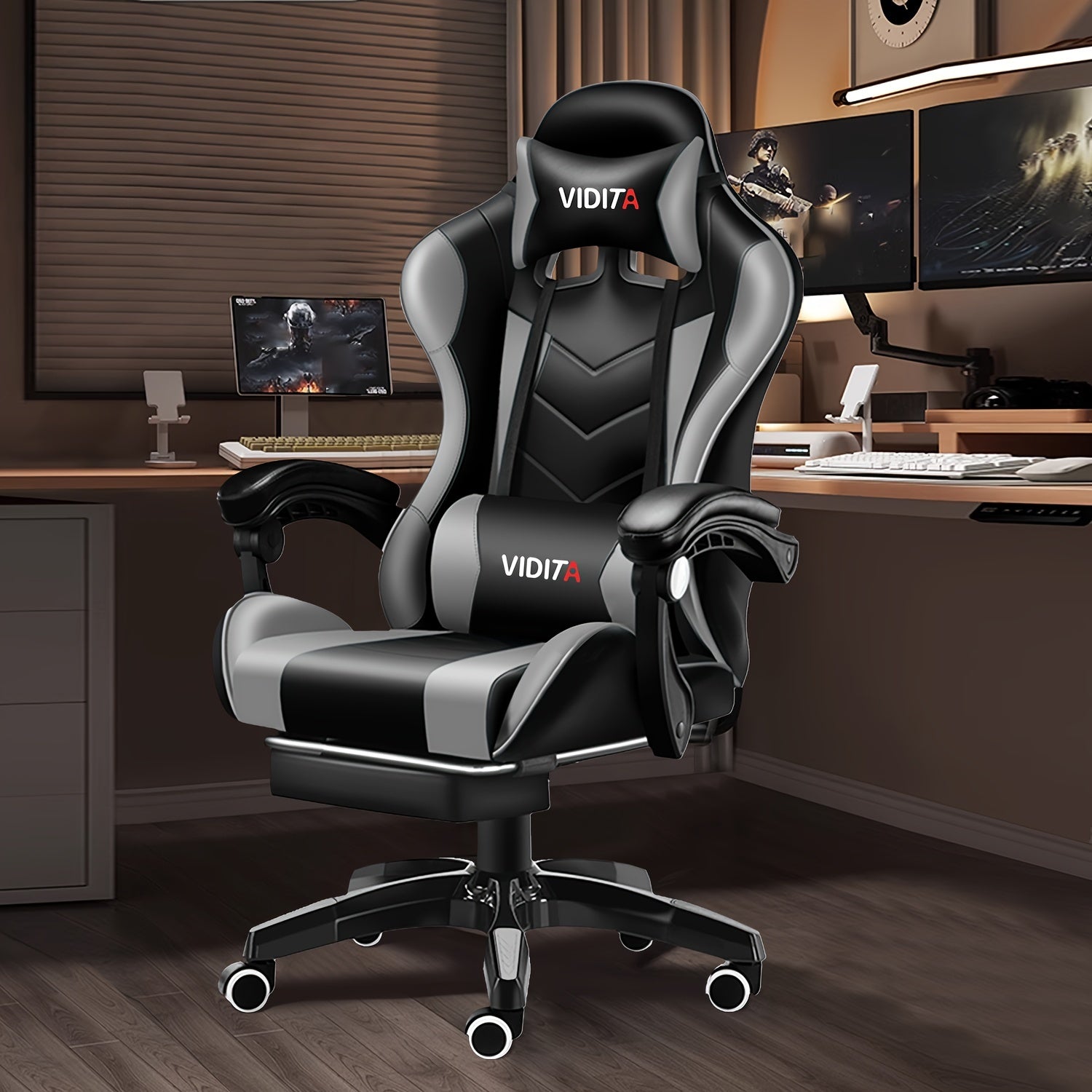 Gaming Chair shown in the Black-Gray option