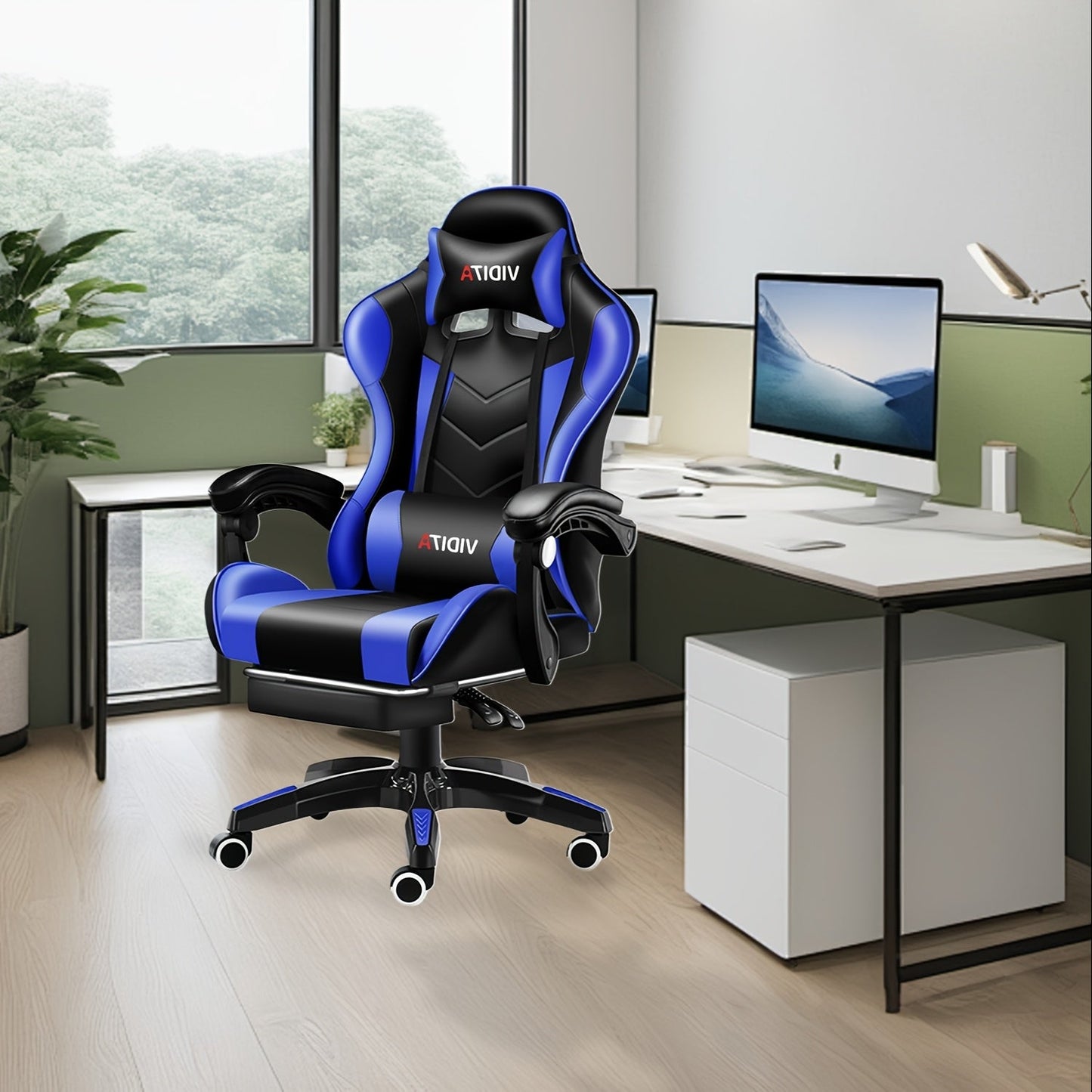 Gaming Chair shown in the Blue option