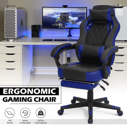 Gaming Chair shown in the Blue option