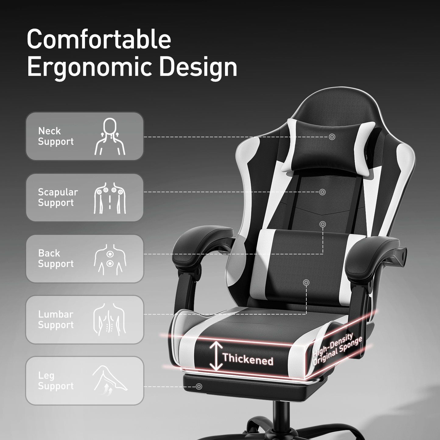 Gaming Chair, High-Back Gaming Seat for Comfortable Everyday Seating detail image - detail view 42