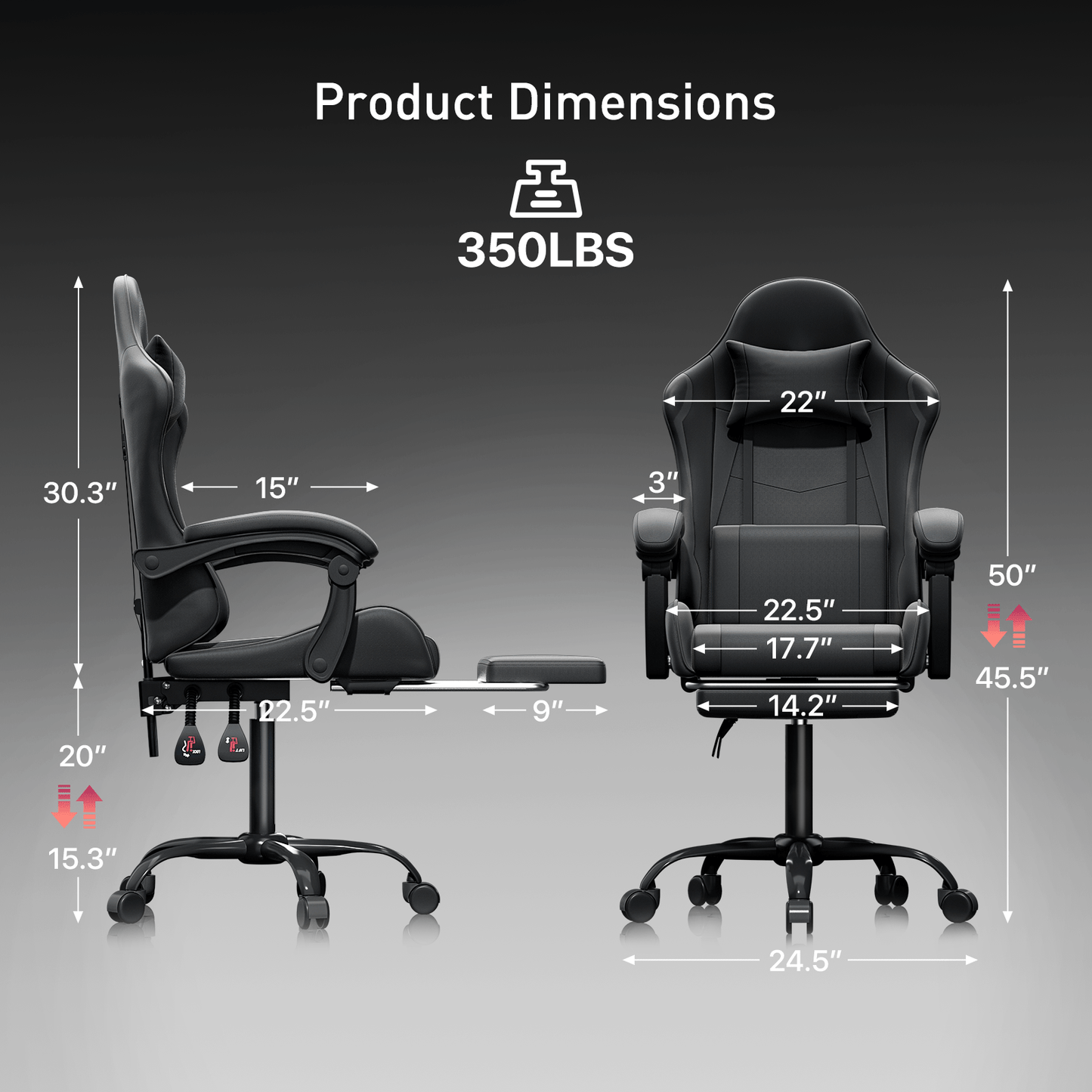 Gaming Chair, High-Back Gaming Seat for Comfortable Everyday Seating detail image - detail view 5