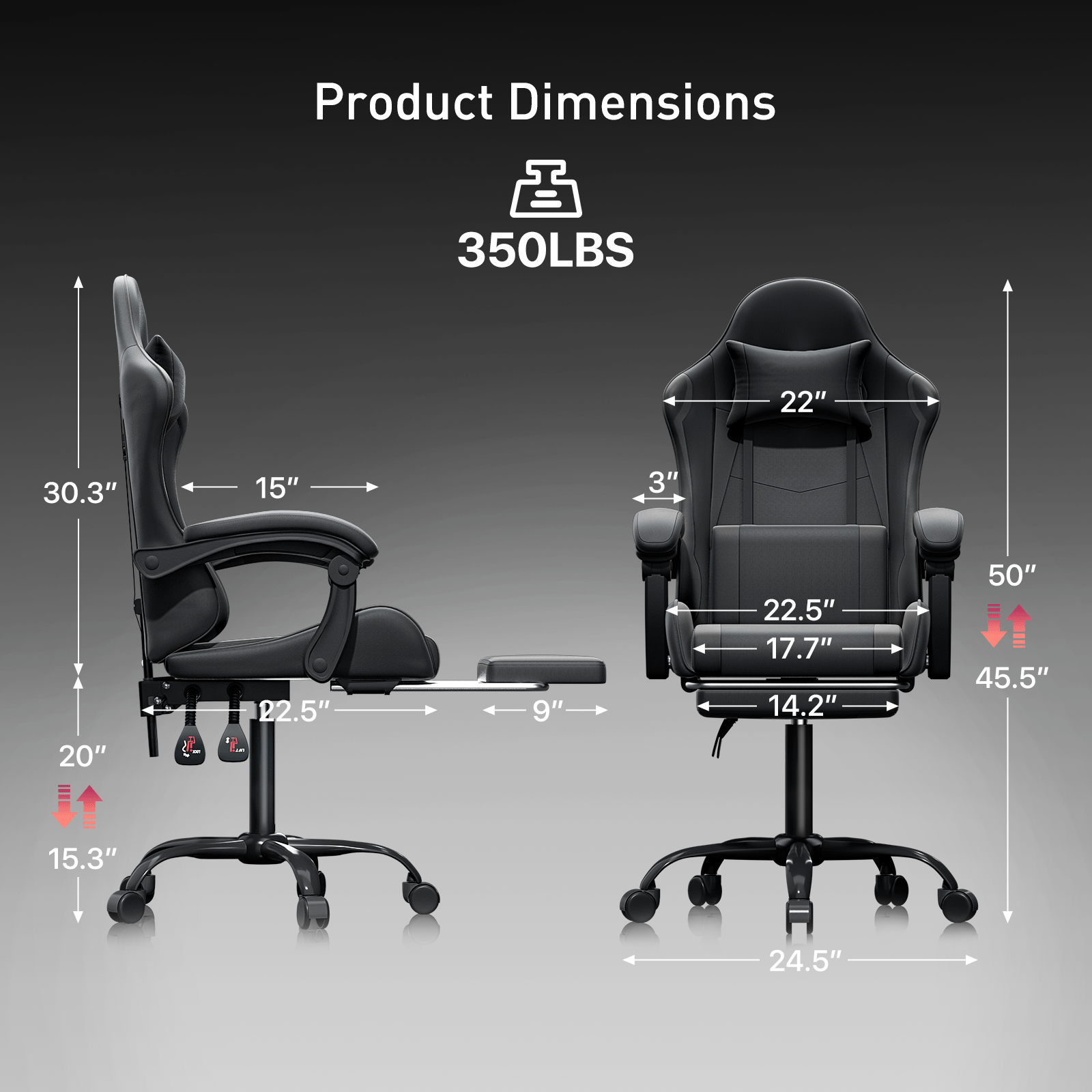 Gaming Chair, High-Back Gaming Seat for Comfortable Everyday Seating detail image - detail view 5
