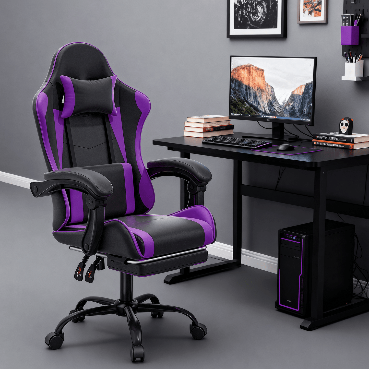 Gaming Chair shown in the Purple option