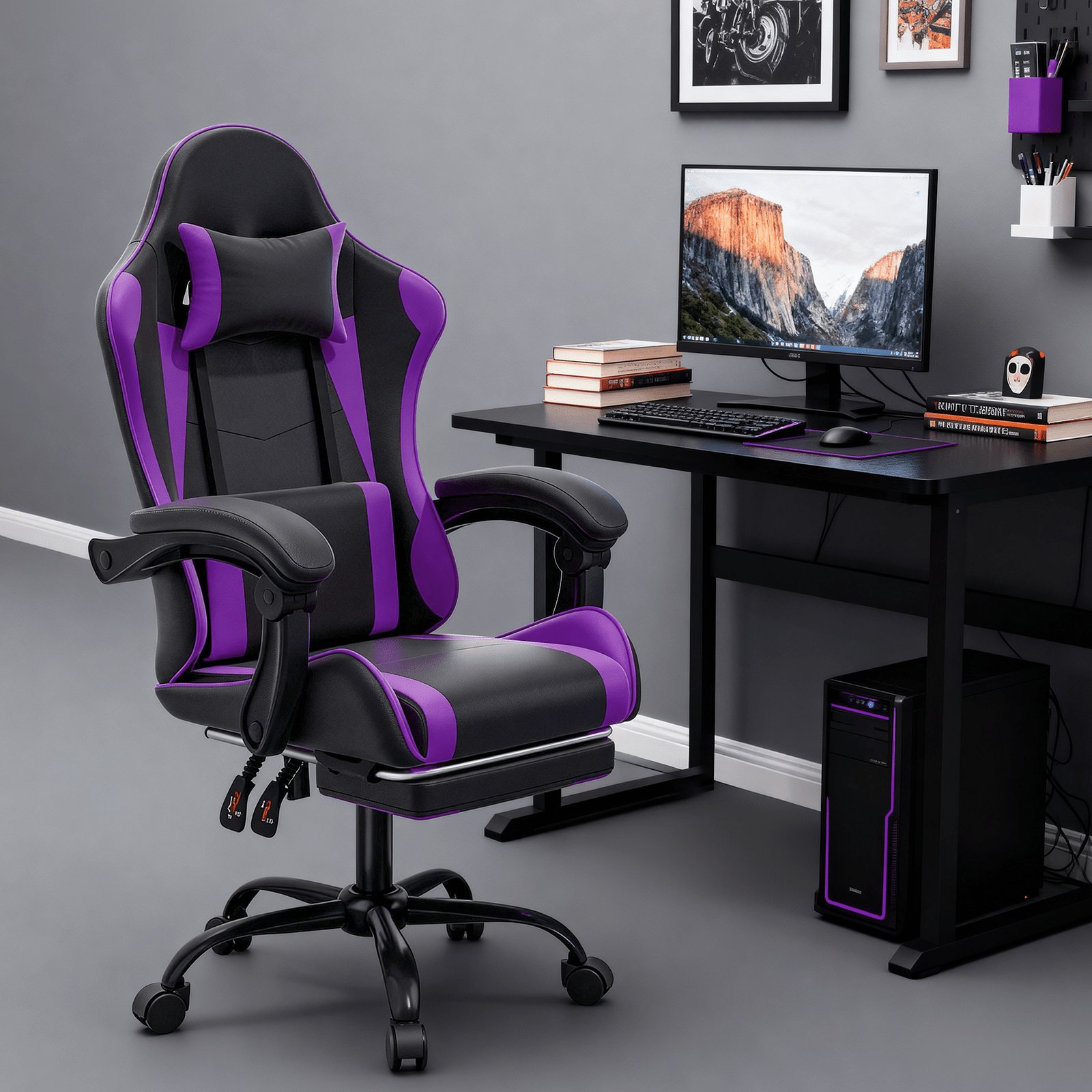 Gaming Chair shown in the Purple option