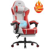 5-wheel gaming chair (1-pack) in white and red