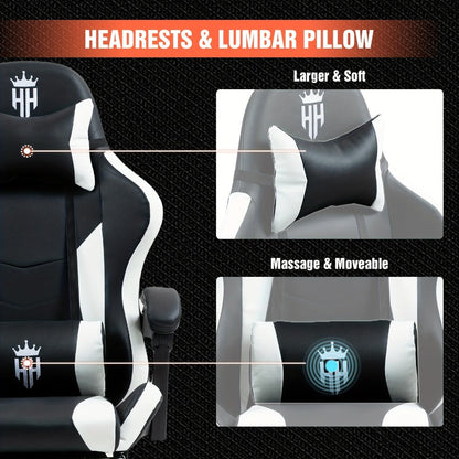 Gaming Chair with Footrest and Lumbar Support for Home Office detail image - detail view 12