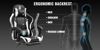 Gaming Chair with Footrest and Lumbar Support for Home Office detail image - detail view 16