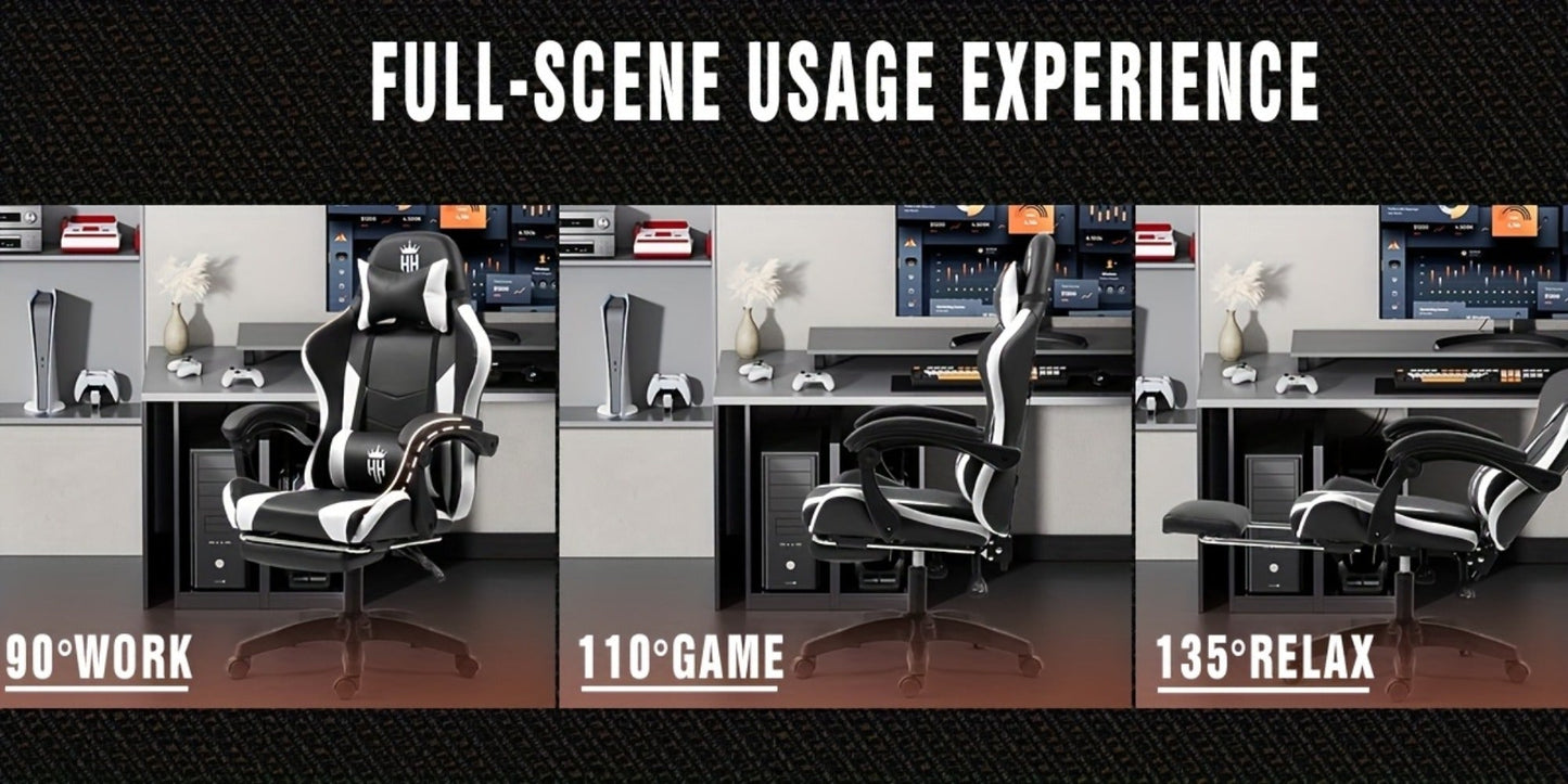 Gaming Chair with Footrest and Lumbar Support for Home Office detail image - detail view 17