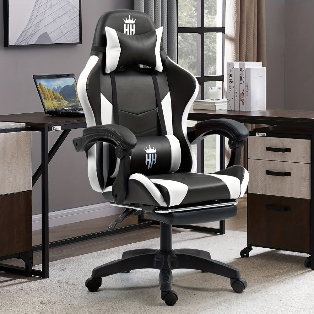 Gaming Chair with Footrest and Lumbar Support for Home Office detail image