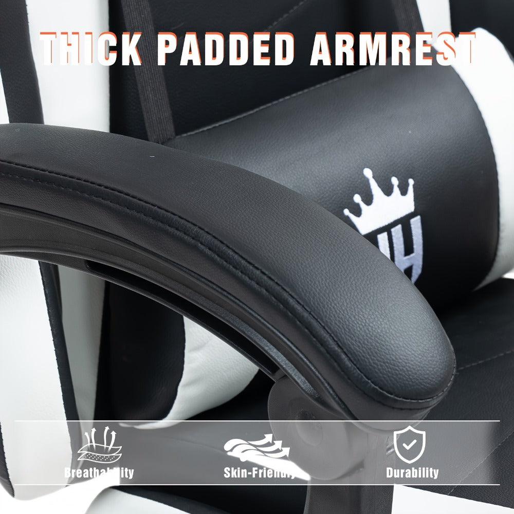Gaming Chair with Footrest and Lumbar Support for Home Office detail image - detail view 5