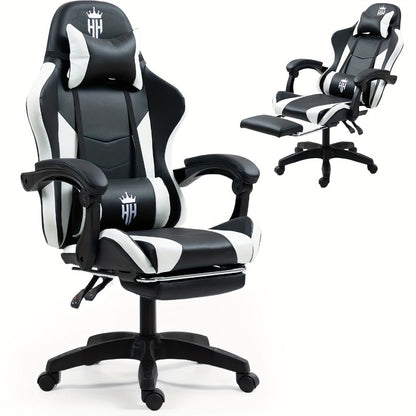 Gaming Chair with Footrest and Lumbar Support - Ergonomic Computer Chair with Swivel Seat shown in the main product view