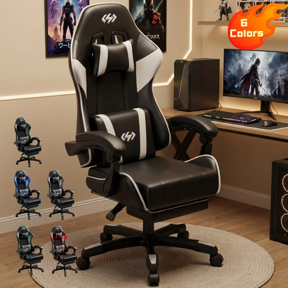 Gaming Chair, Ergonomic with Pocket Spring Cushion & Retractable Footrest - Memory Latex shown in the main product view