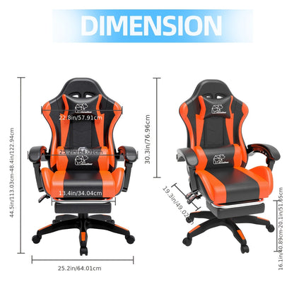 Gaming Chair shown in the Black Orange option