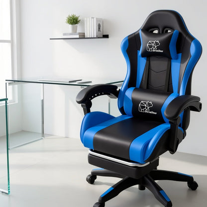 Gaming Chair with High Back and Footrest and Lumbar Support for Home Office detail image - detail view 10