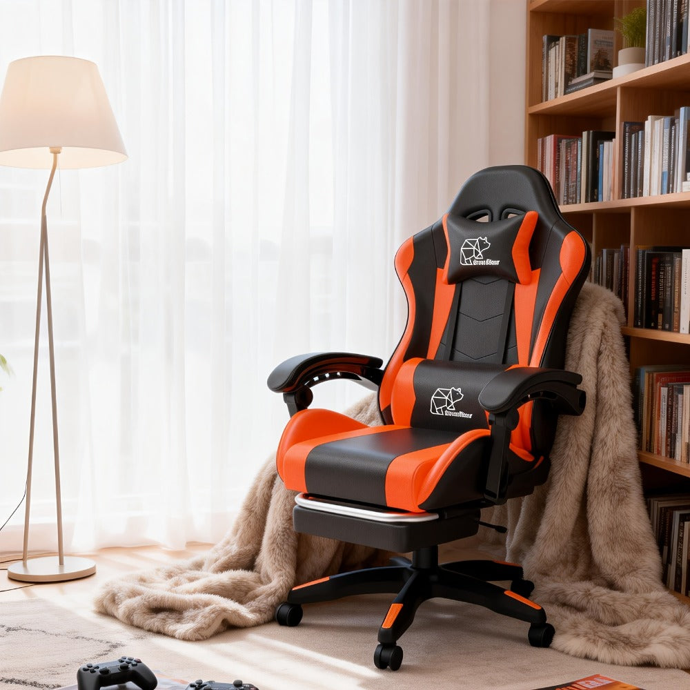 Gaming Chair with High Back and Footrest and Lumbar Support for Home Office detail image - detail view 13