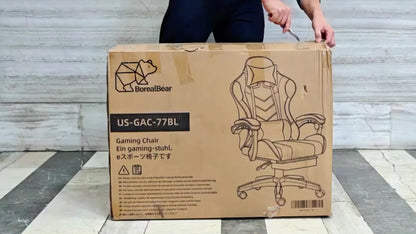 Gaming Chair with High Back and Footrest and Lumbar Support for Home Office detail image - detail view 17