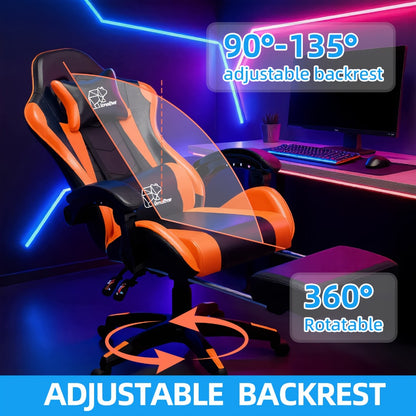 Gaming Chair with High Back and Footrest and Lumbar Support for Home Office detail image - detail view 18