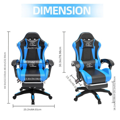 Gaming Chair with High Back and Footrest and Lumbar Support for Home Office detail image