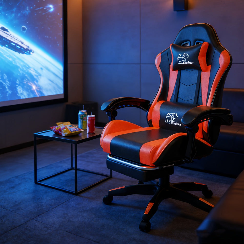 Gaming Chair with High Back and Footrest and Lumbar Support for Home Office detail image - detail view 21