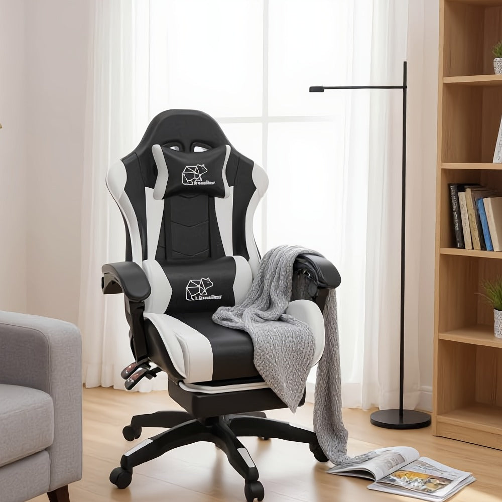 Gaming Chair with High Back and Footrest and Lumbar Support for Home Office detail image - detail view 22