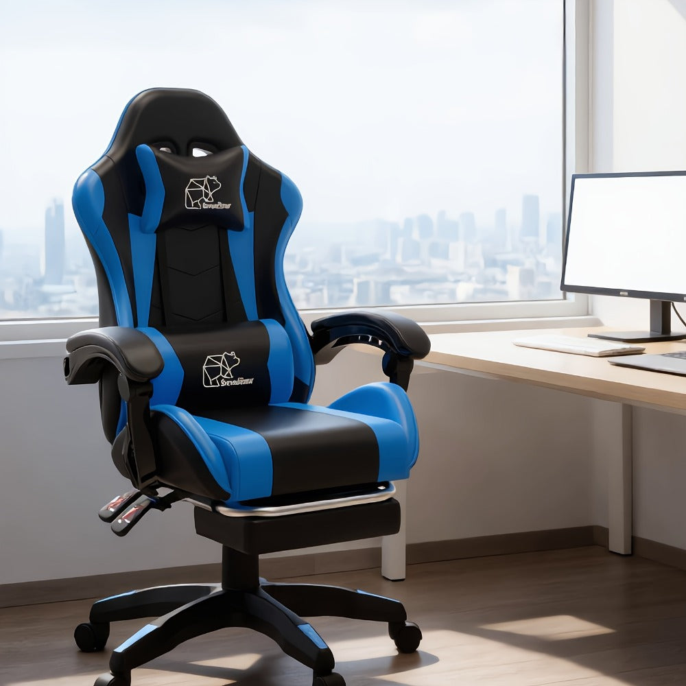 Gaming Chair with High Back and Footrest and Lumbar Support for Home Office detail image - detail view 4