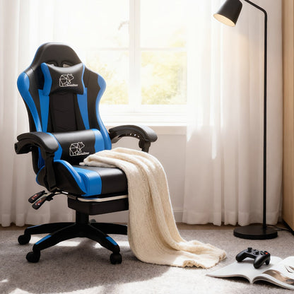 Gaming Chair with High Back and Footrest and Lumbar Support for Home Office detail image - detail view 6