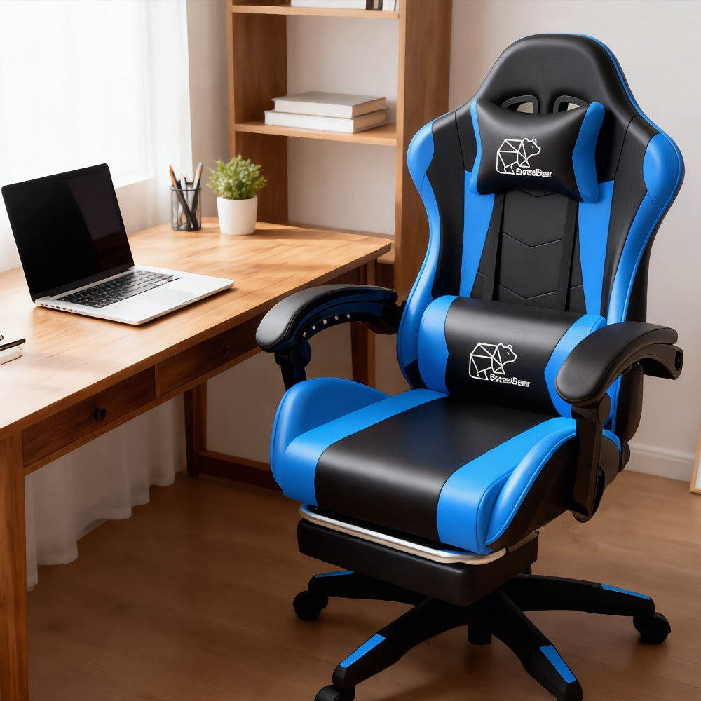 Gaming Chair, Ergonomic with Lumbar Support & Optional Footrest - High Back Home Office shown in the main product view