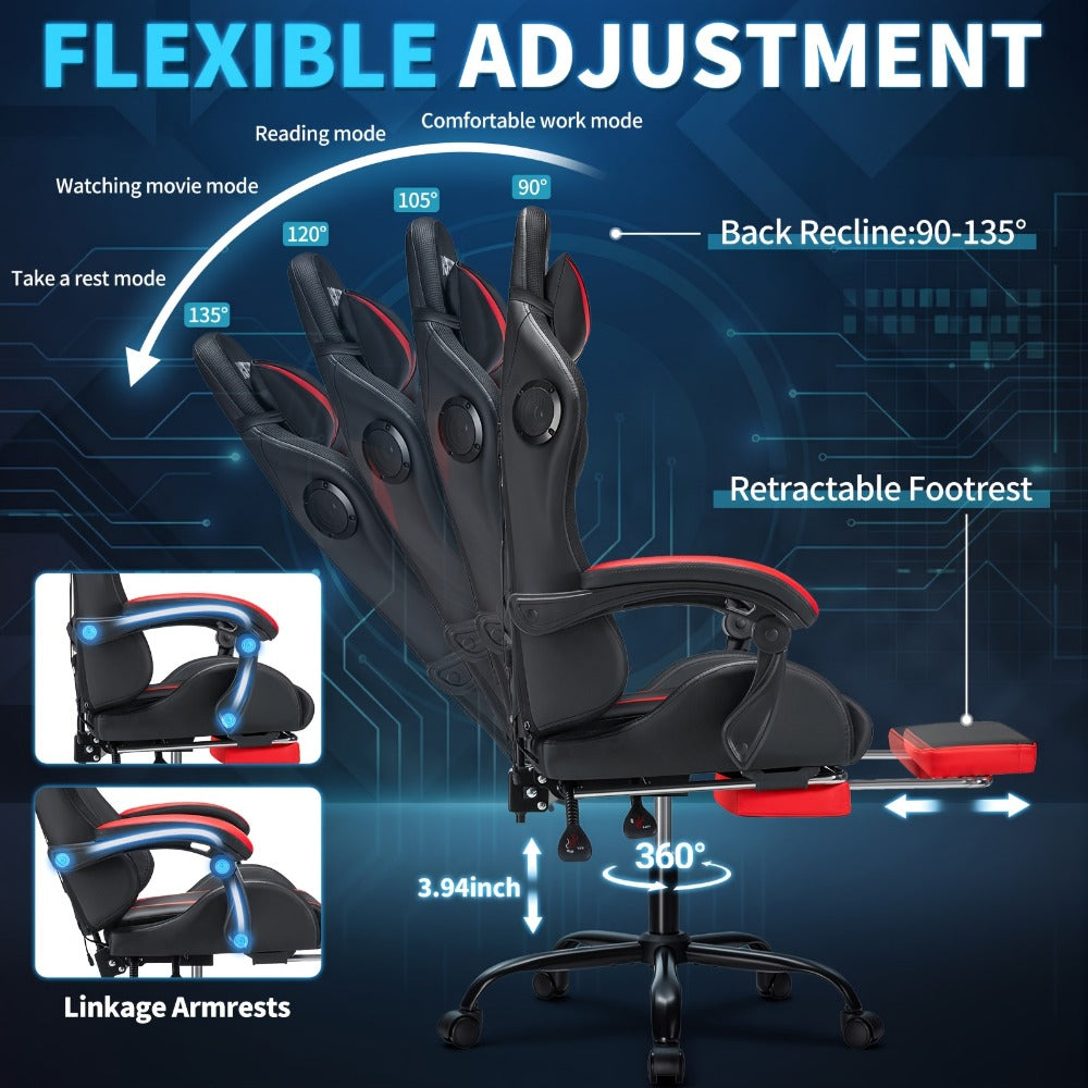 Gaming Chair with High Back, Reclining Computer Chair for Home Office detail image - detail view 13