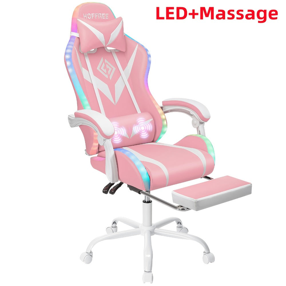 Gaming Chair with LED Lighting, Ergonomic Video Game Chair for Home Office detail image - detail view 12