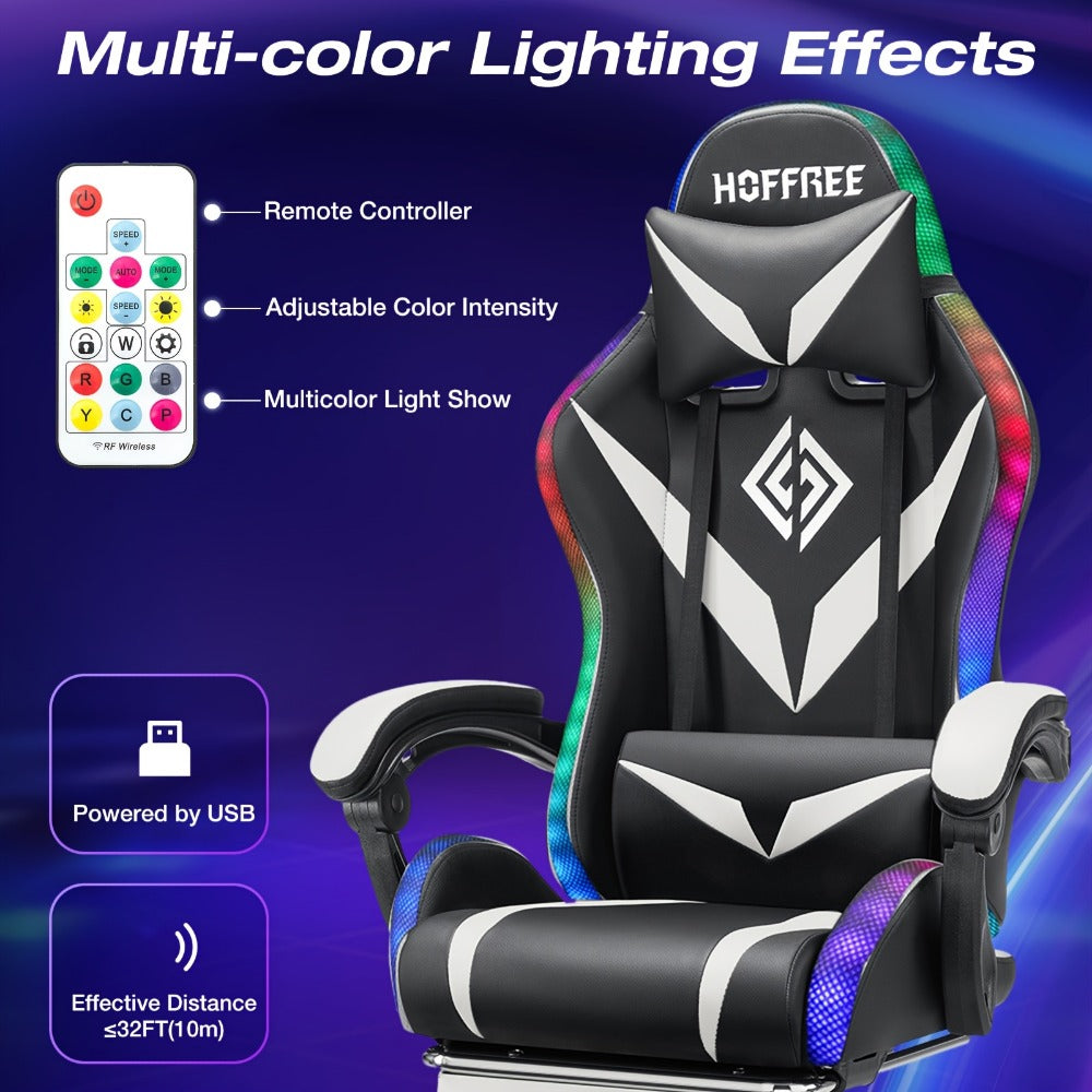 Gaming Chair with LED Lighting, Ergonomic Video Game Chair for Home Office detail image - detail view 9