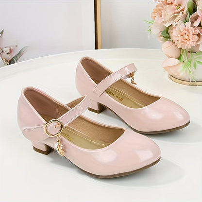 Girls' White Leather Dress - product view 1
