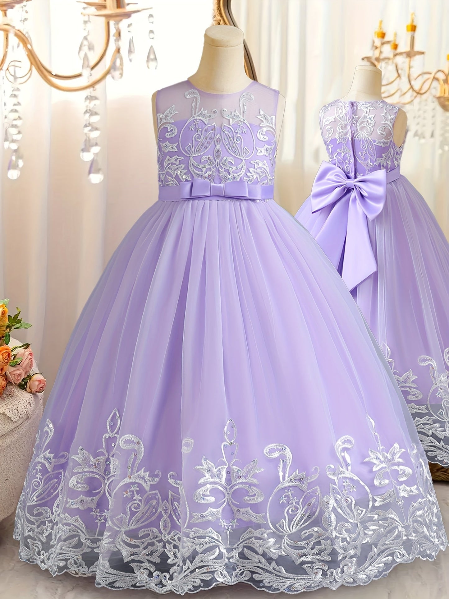 Girls' Champagne Lace Dress - product view 20