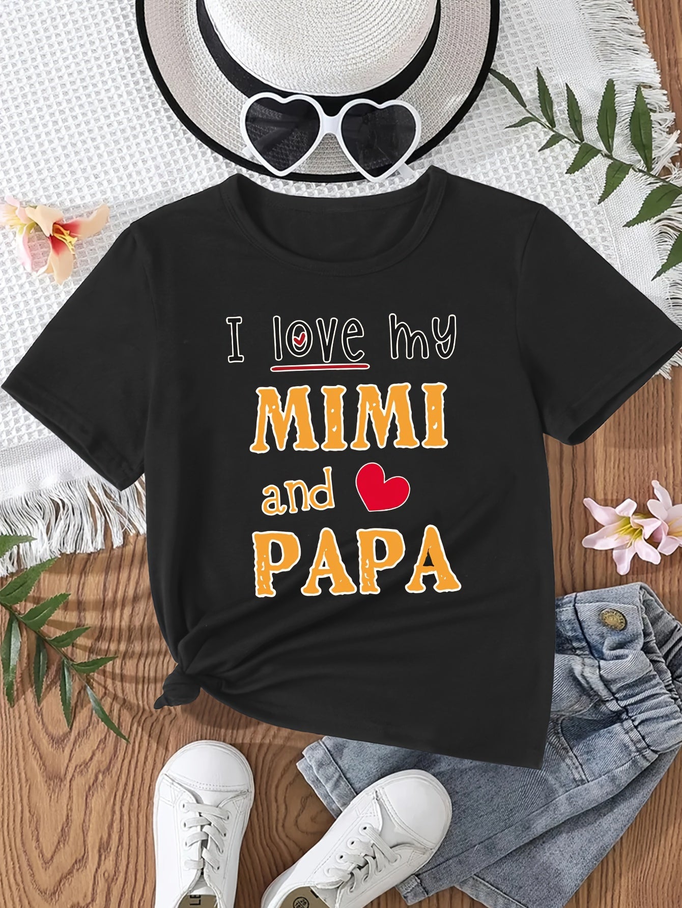 Girls' Black Cotton Printed T-Shirt - product view 6
