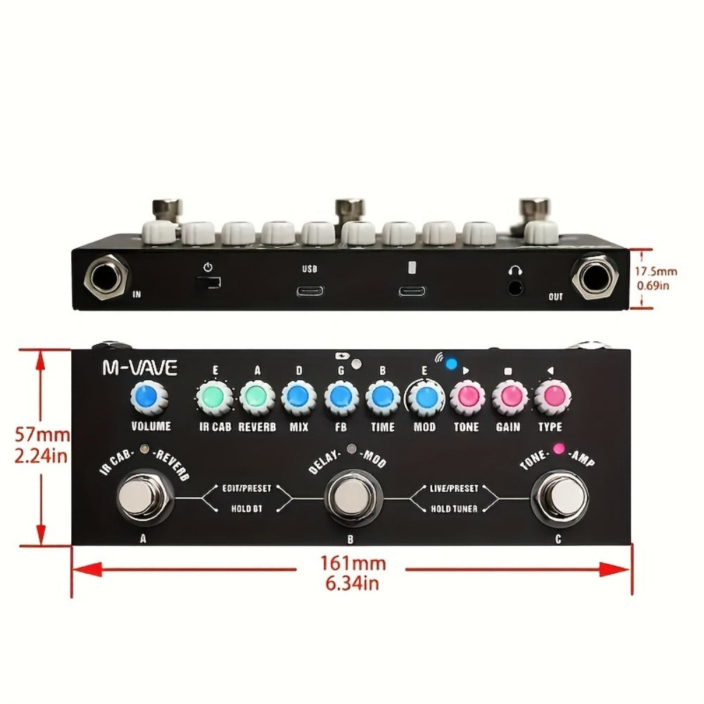 Guitar Multi-Effects Processor, Wireless, USB, M-VAVE for Guitar Or Bass Tone Shaping detail image