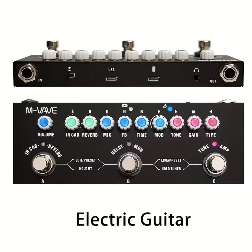 Guitar Multi-Effects Processor, Wireless, USB, M-VAVE for Guitar Or Bass Tone Shaping detail image - detail view 3