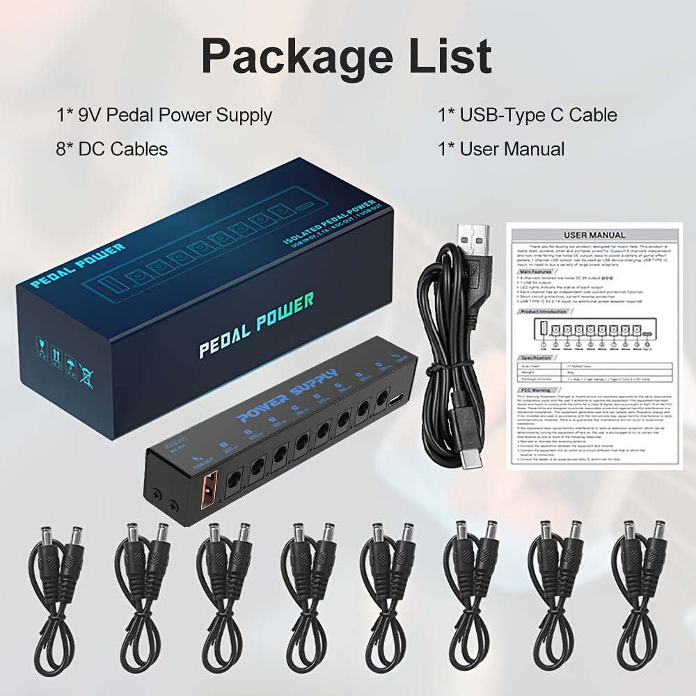 Guitar Pedal Power Supply shown in the Black option