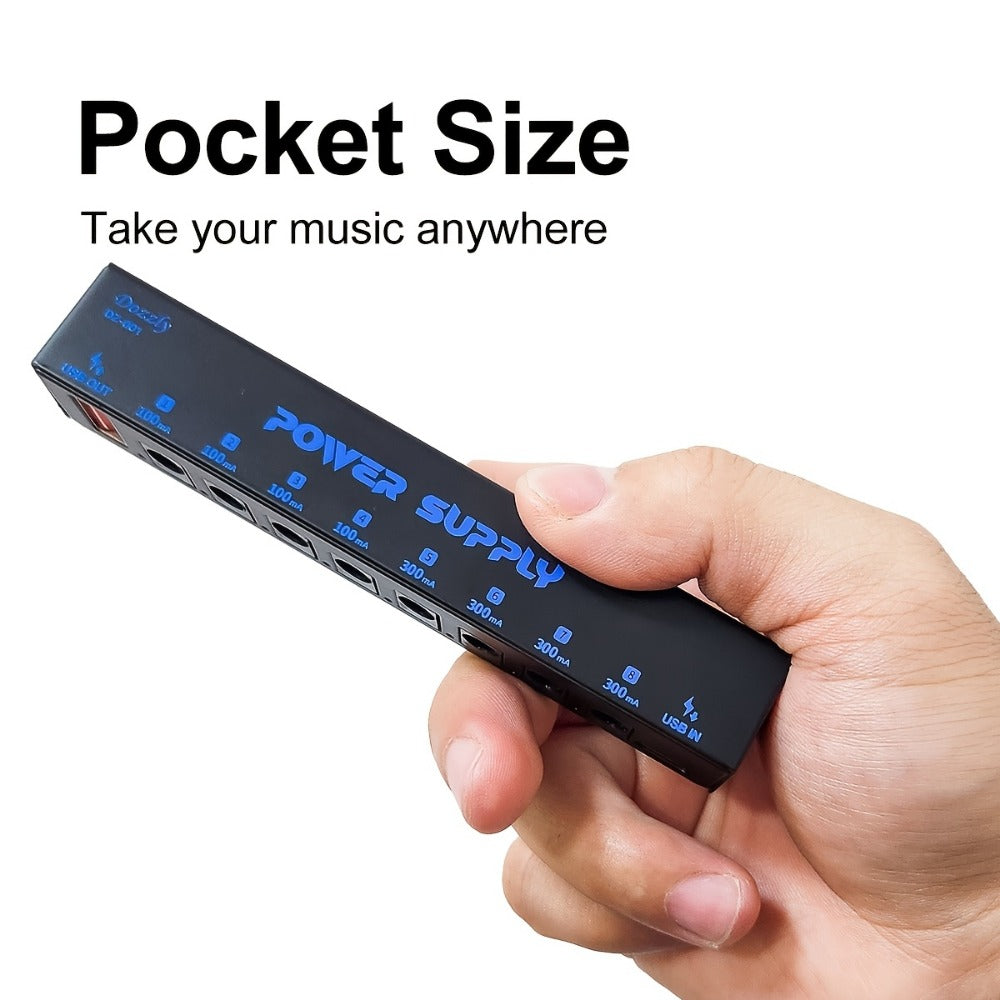 Guitar Pedal Power Supply, USB-C, 9V, 8-Way, Type for Powering Guitar Effects Pedals detail image - detail view 4