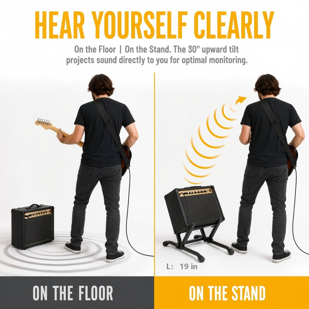 Guitar Stand, Foldable, Amp, Heavy, Duty for Holding And Displaying Guitars detail image