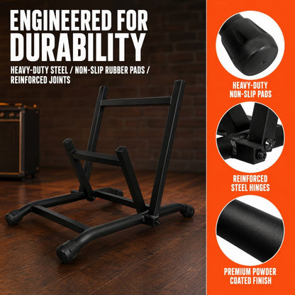 Guitar Stand, Foldable, Amp, Heavy, Duty for Holding And Displaying Guitars detail image - detail view 4