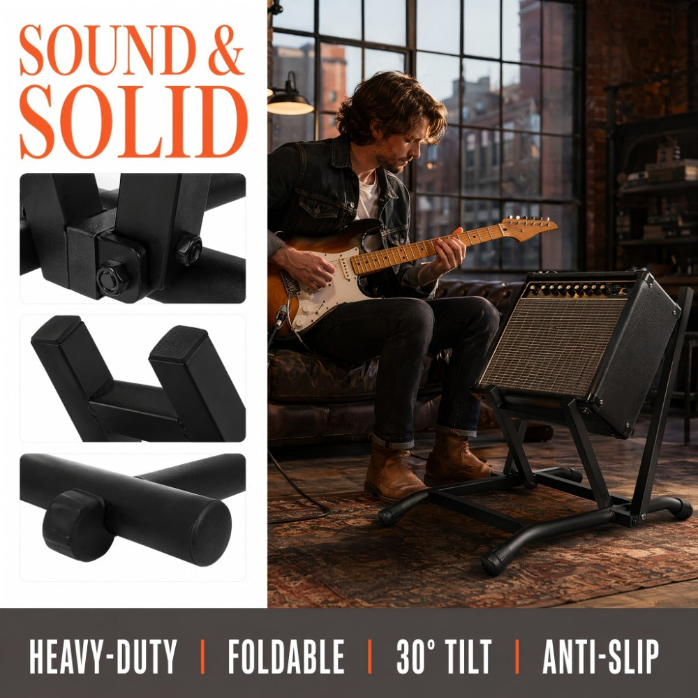 Guitar Stand, Foldable, Amp, Heavy, Duty for Holding And Displaying Guitars detail image - detail view 5