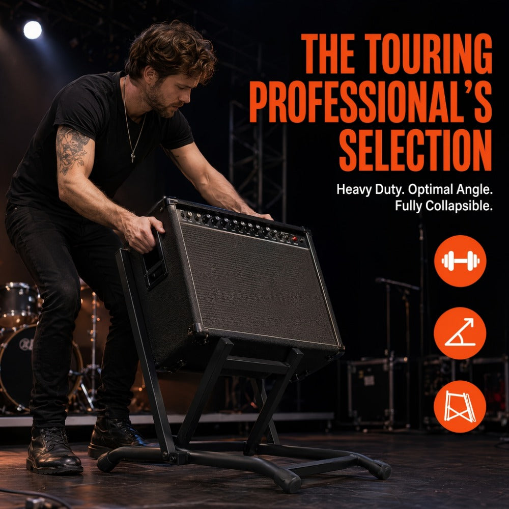 Guitar Stand, Foldable, Amp, Heavy, Duty for Holding And Displaying Guitars detail image - detail view 7