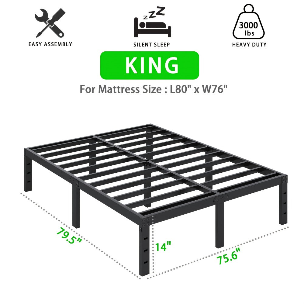 Heavy-Duty Metal Bed Frame with No Box Spring Needed for Bedroom detail image - detail view 10