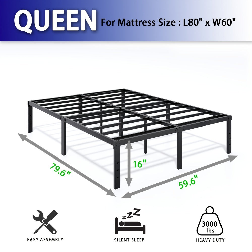 Heavy-Duty Metal Bed Frame with No Box Spring Needed for Bedroom detail image - detail view 16