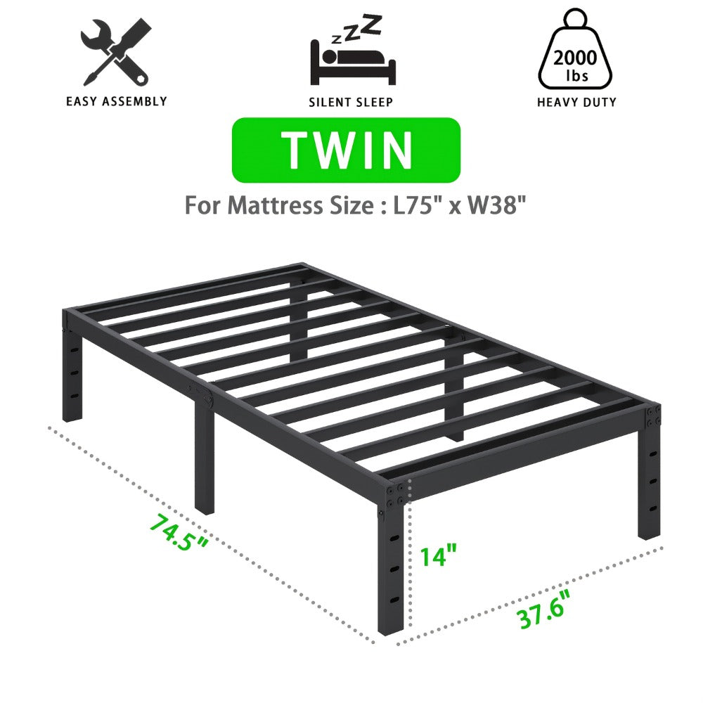 Heavy-Duty Metal Bed Frame with No Box Spring Needed for Bedroom detail image - detail view 22