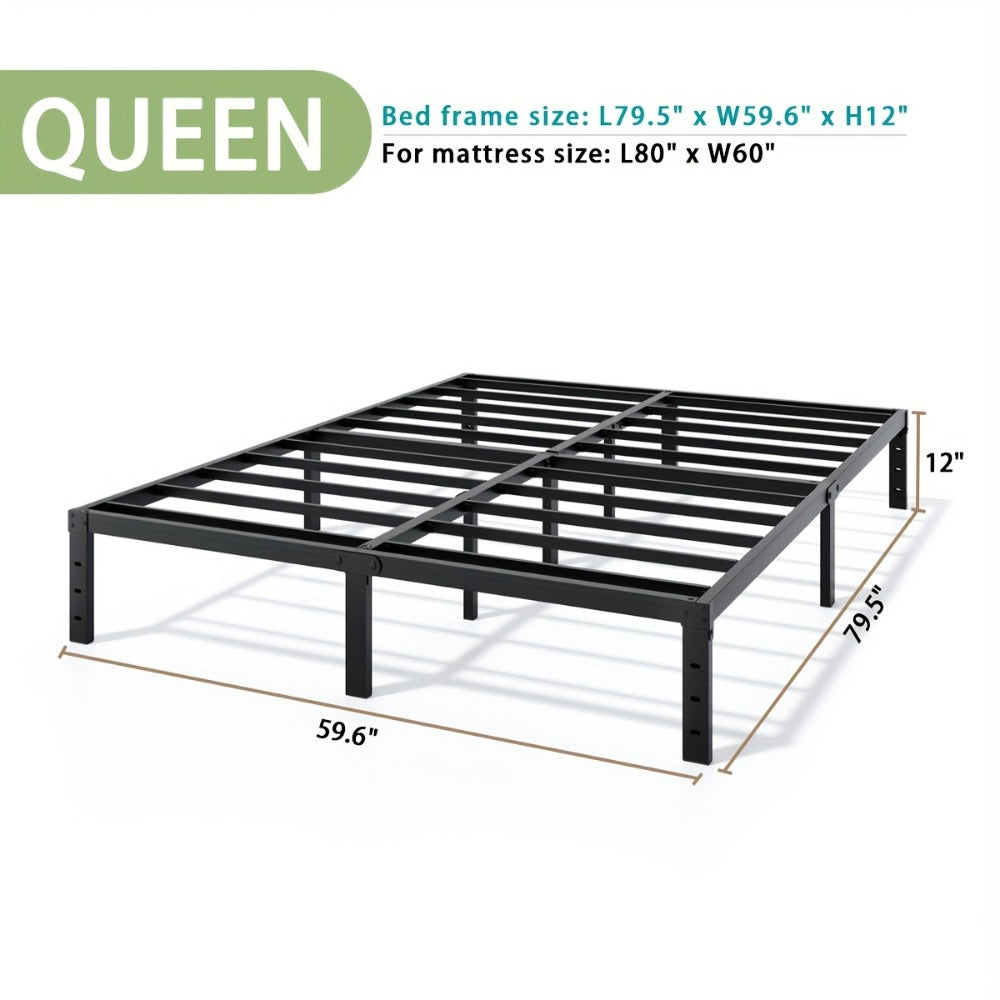 Heavy-Duty Metal Bed Frame with No Box Spring Needed for Bedroom detail image