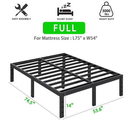 Bed Frame shown in the FULL, 14inch option