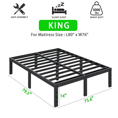 Bed Frame shown in the KING, 14inch option